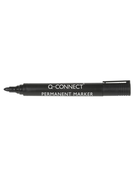 Rotulador q-connect marcador permanente negro punta redonda 3 mm