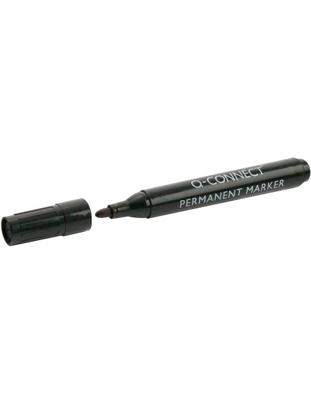 Rotulador q-connect marcador permanente negro punta redonda 3 mm