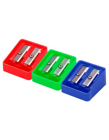 Sacapuntas liderpapel plastico 2 usos colores...