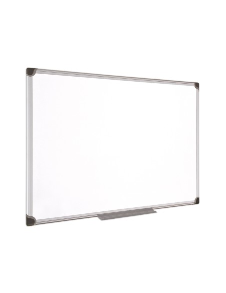 Pizarra blanca bi-office magnetica maya w ceramica vitrificada marco de aluminio 60 x 45 cm con bandeja para