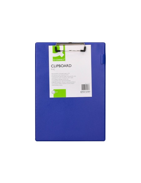 Portanotas q-connect miniclips pvc din a4 azul