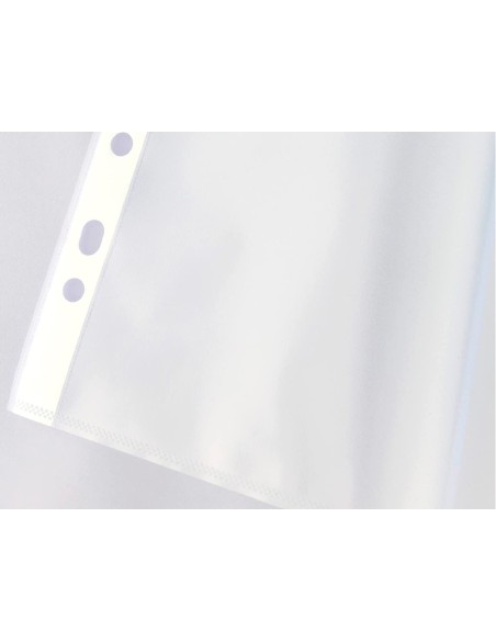Funda multitaladro q-connect din a3 apaisada 80 micras cristal con apertura superior - bolsa de 10