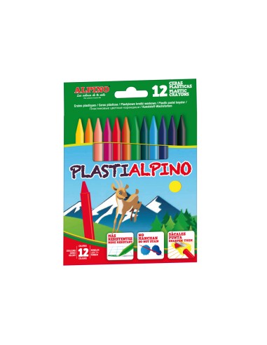 Lapices cera alpino plasti caja de 12 unidades...