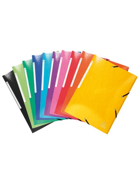 Carpeta exacompta gomas carton simil-prespan tres solapas din a4+ colores surtidos