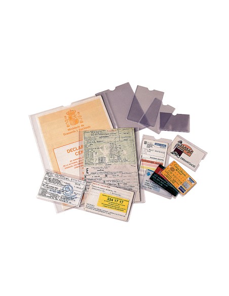 Funda portadocumento esselte plastico transparente 140 micras tamaño 67x99 mm