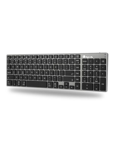 Teclado ngs fortune multimode inalambrico 12 teclas multimedia color aluminio 364x116x14 mm