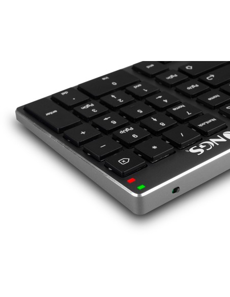 Teclado ngs fortune multimode inalambrico 12 teclas multimedia color aluminio 364x116x14 mm