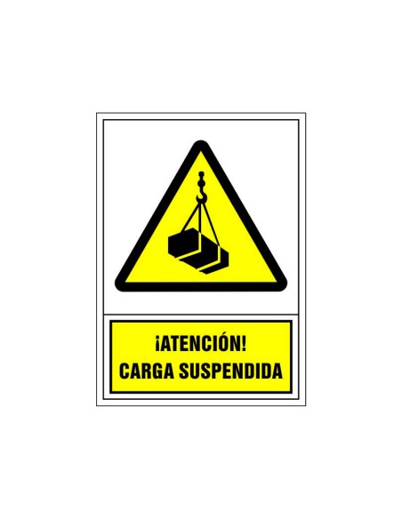 Pictograma syssa señal de advertencia atencion! carga suspendida en pvc 245x345 mm