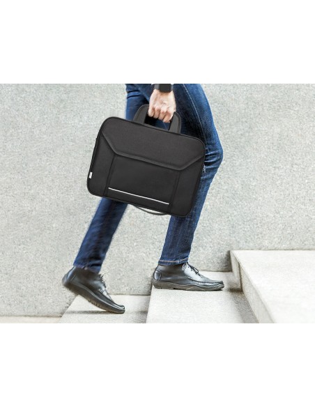 Maletin para portatil q-connect 15,4\" negro 1 asa 2 bolsillos exteriores medidas 390x290x90 mm
