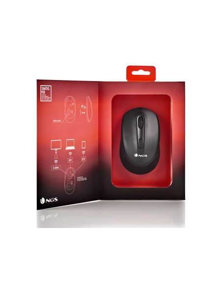 Raton ngs smog optico 1000/1600/2400 dpi inalambrico 3 botones receptor usb 2,4 ghz 15 modos