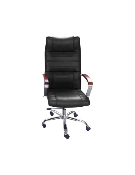Silla de direccion q-connect con respaldo alto regulable en altura alto 1.190+60mm ancho 750mm y prof 520mm negra