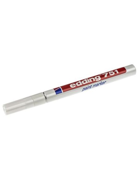 Rotulador edding punta fibra 751 blanco punta redonda 1-2 mm