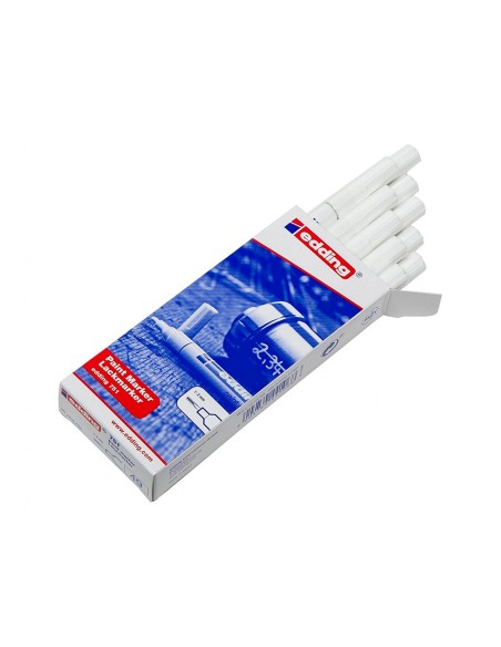 Rotulador edding punta fibra 751 blanco punta redonda 1-2 mm