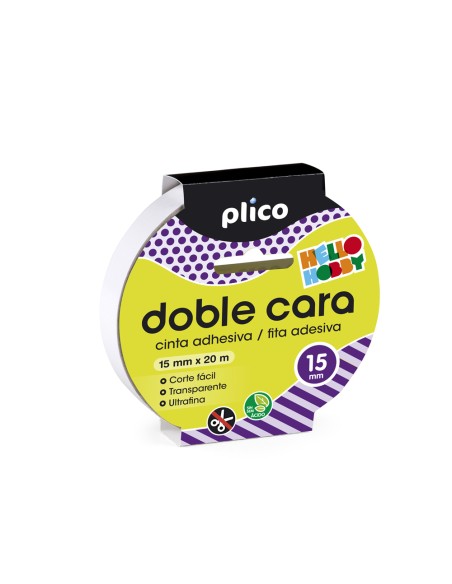 Cinta adhesiva plico doble cara 20 m x 15 mm