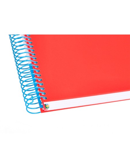 Cuaderno espiral a5 micro antartik tapa forrada120h 90gr cuadro 5mm 5 bandas 6 taladros colores surtidos