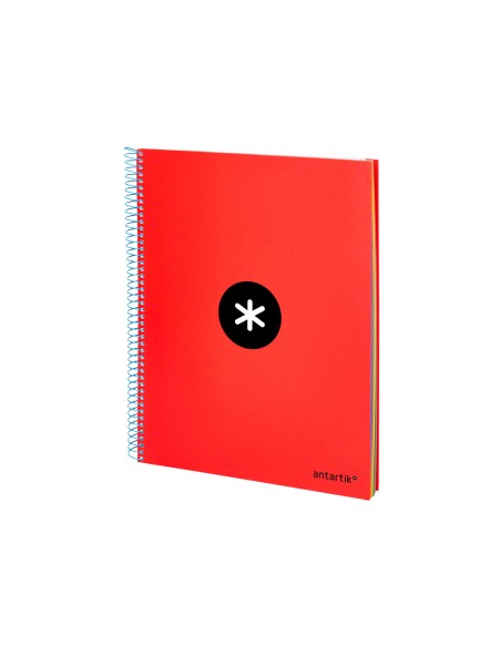 Cuaderno espiral a4 micro antartik tapa forrada 120h 90 gr cuadro 5mm 5 bandas 4 taladros colores surtidos