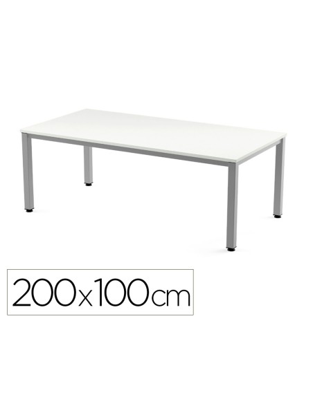 Mesa de oficina rocada executive 2005ad04 gris/blanco 200x100 cm