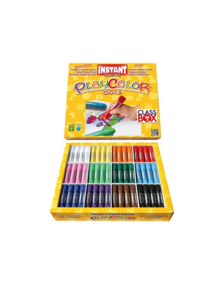 Tempera solida en barra playcolor escolar caja de 144 unidades 12 colores surtidos