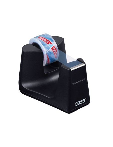Portarrollo sobremesa tesa plastico easy cut smat para cintas de 33 m color negro