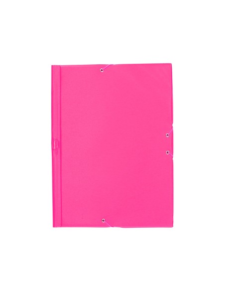 Carpeta liderpapel gomas plastico folio solapas color fucsia
