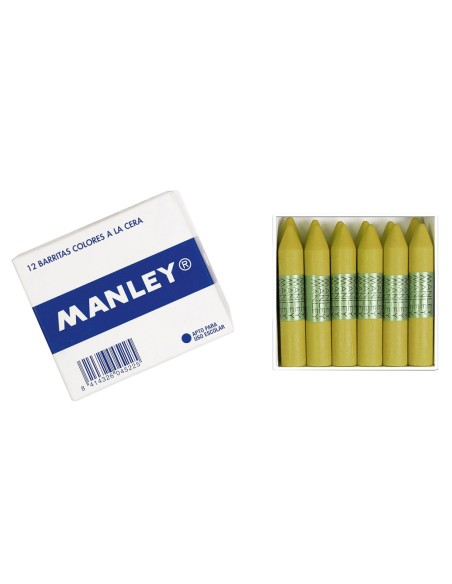 Lapices cera manley unicolor ocre madera n.64 cajade 12 unidades