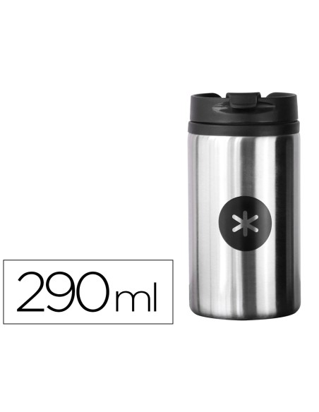 Vaso antartik acero inoxidable con tapa dosificador de seguridad y base acolchada 290 ml color plata