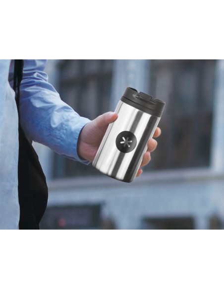 Vaso antartik acero inoxidable con tapa dosificador de seguridad y base acolchada 290 ml color plata