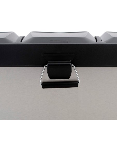 Papelera contenedor q-connect metalica con tapadera de plastico y pedal 3 depositos 45l 605x340x485 mm