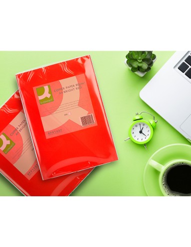 Papel color q-connect din a4 80gr rojo intenso...