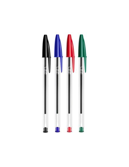 Boligrafo bic cristal mega tubo 16+4 unidades colores surtidos 8 azules / 5 negros / 4 rojos/ 3 verdes