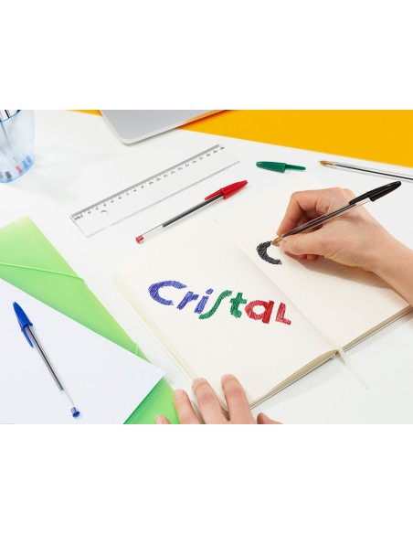 Boligrafo bic cristal mega tubo 16+4 unidades colores surtidos 8 azules / 5 negros / 4 rojos/ 3 verdes