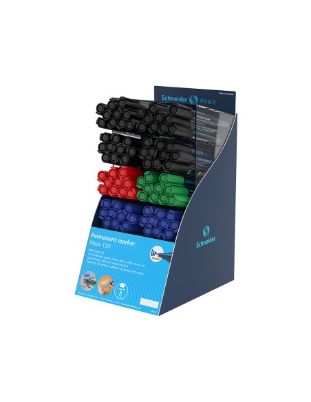 Rotulador schneider maxx 130 permanente punta redonda 1-3 mm reciclado 95% exp.80 unidades stdas. 218x315x168 mm