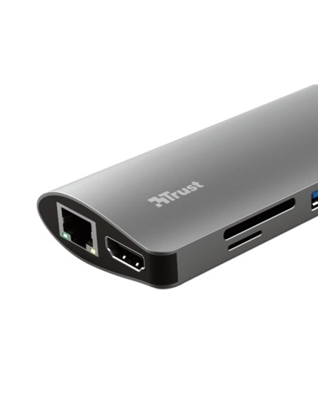 Adaptador trust dalyx 7 en 1 multipuerto usb-c / hdmi / 2x usb-a / network / micro / micro sd / ethernet