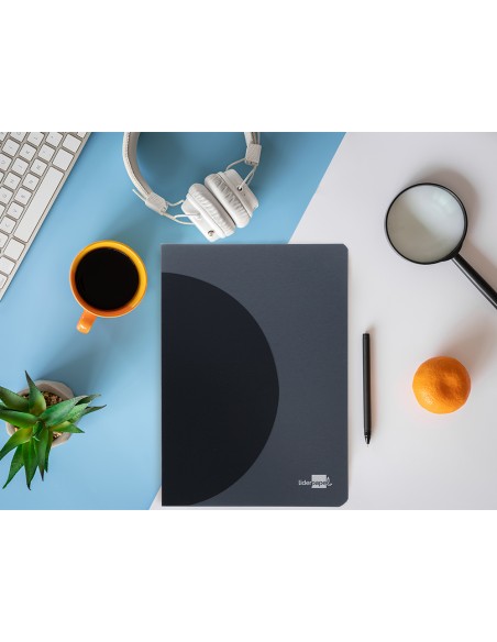 Libreta liderpapel 360 tapa de plastico a4 48 hojas 90gr horizontal con doble margen tapa negra
