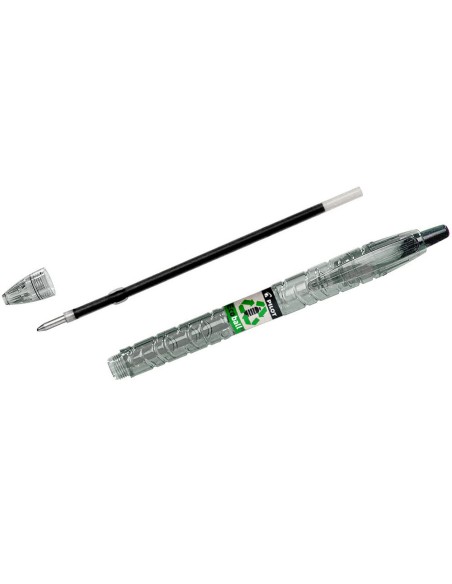 Boligrafo pilot ecoball plastico reciclado tinta aceite punta de bola 1 mm color negro