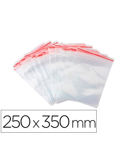 Bolsa plastico autocierre q-connect 250x350 mm paquete de 100 unidades