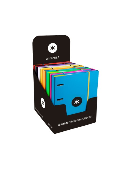 Carpeta con recambio antartik a4 cuadro 5mm forrada 4 anillas 25mm redondas colores surtidos