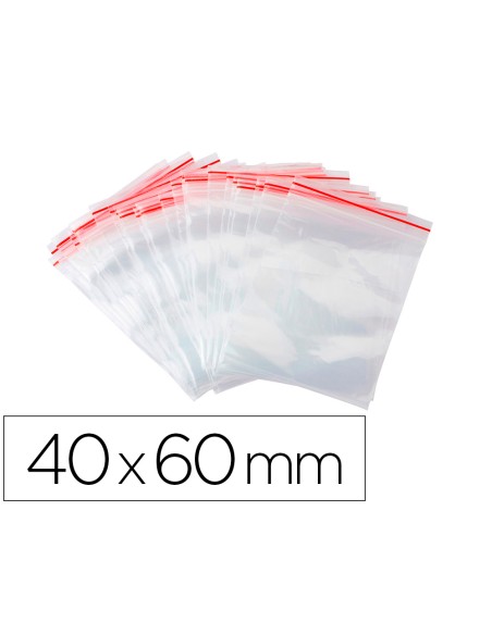 Bolsa plastico autocierre q-connect 40x60 mm paquete de 100 unidades