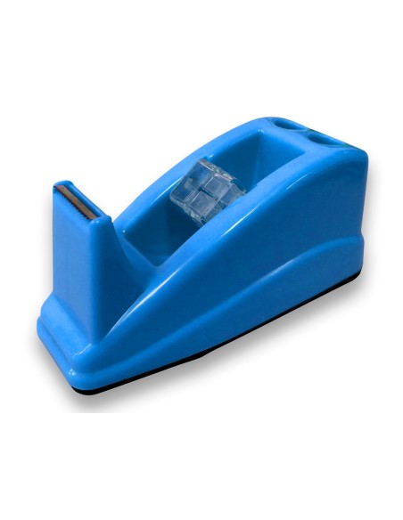 Portarrollo sobremesa q-connect plastico para cinta de 33 m color azul 135x58x60 mm