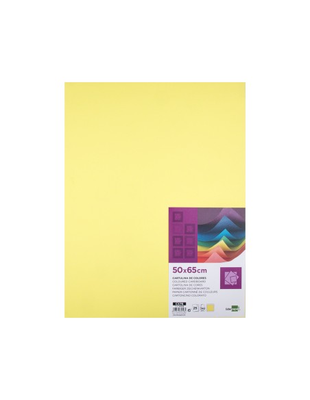 Cartulina liderpapel 50x65 cm 240g/m2 amarillo medio paquete de 25 hojas
