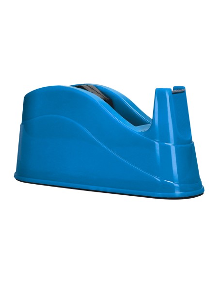 Portarrollo sobremesa q-connect plastico para cintas de 66 mt color azul 220x100x70 mm