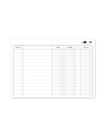 Libro liderpapel cuarto apaisado cartone 100 hojas cuentas corrientes debe haber y saldo