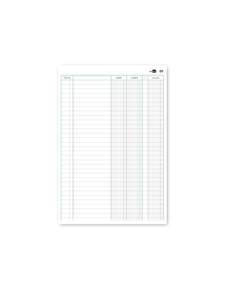 Libro liderpapel folio cartone 100 hojas cuentas corrientes debe haber y saldo