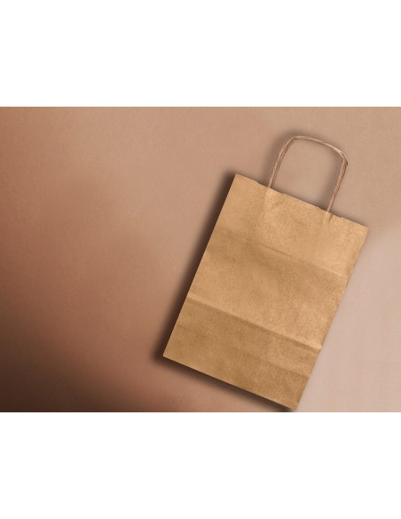 Bolsa kraft q-connect natural asa retorcida 240x100x310 mm