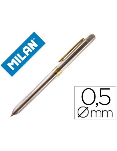 Boligrafo milan multifuncion cromado adornos...
