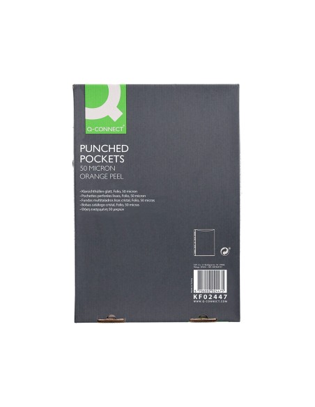 Funda multitaladro q-connect folio 50 mc piel de naranja caja de 100 unidades