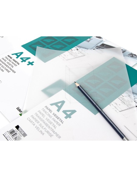 Papel dibujo liderpapel a4+ 320x240mm 70g/m2 vegetal sobre de 12 hojas