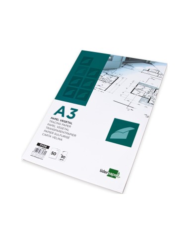 Bloc papel vegetal liderpapel encolado 50 hojas...