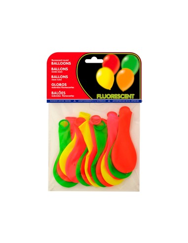 Globo 100% latex biodegradable fluorescente...