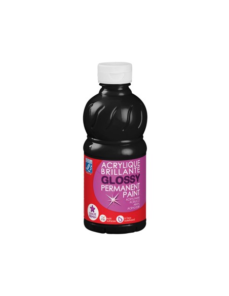 Pintura acrilica l&b brillo negro bote de 250 ml